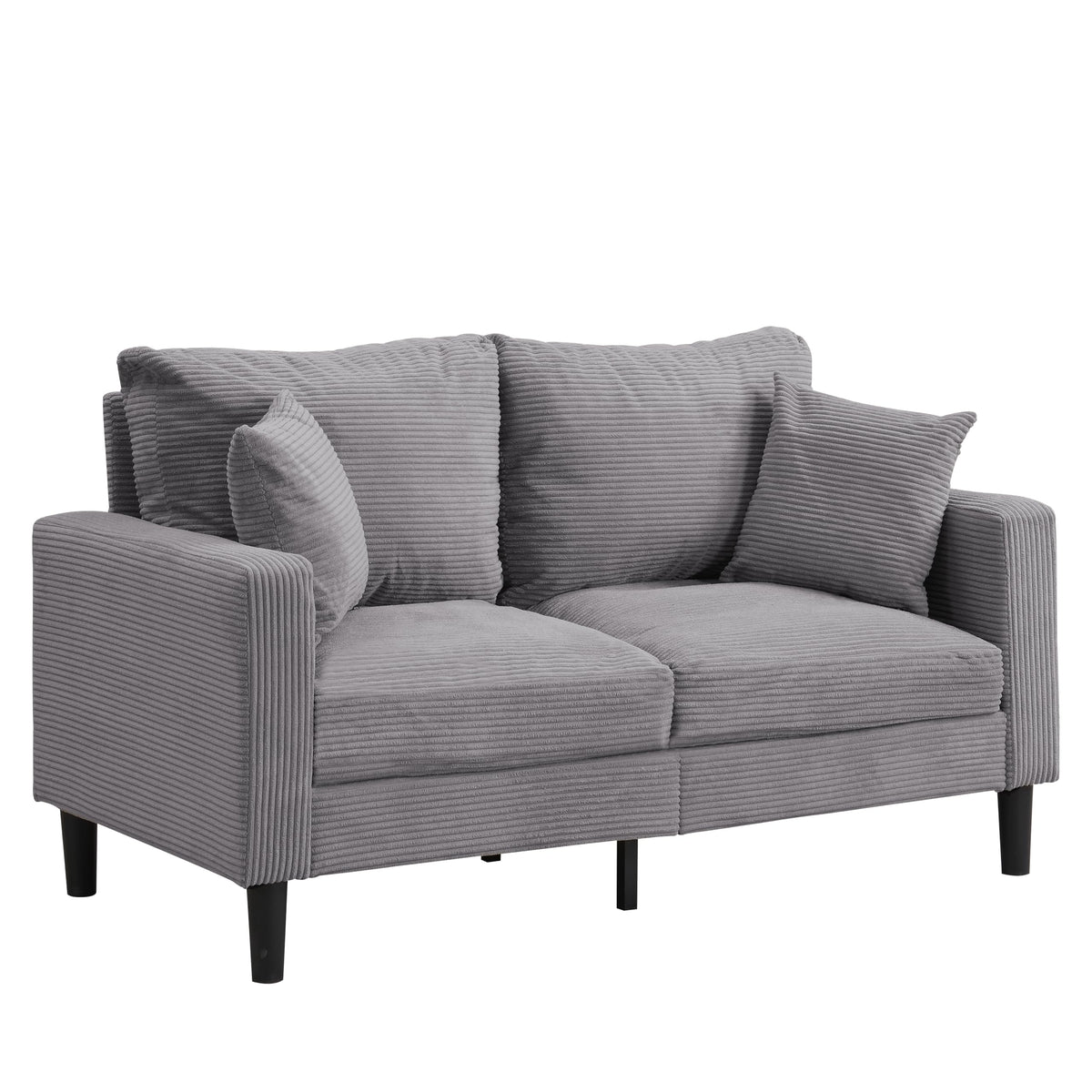 Light Gray Upholstered 2 Seat Loveseat Sofa J536897