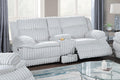 Light Gray Corduroy Reclining Loveseat with Storage Drawer L36635