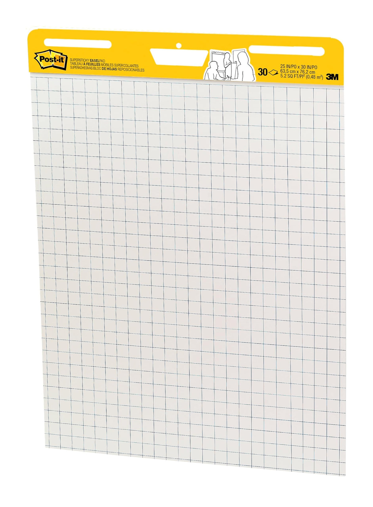 Super Sticky Easel Pad 25-Inch x 30-Inch White with Grid 30 Sheets/Pad I242