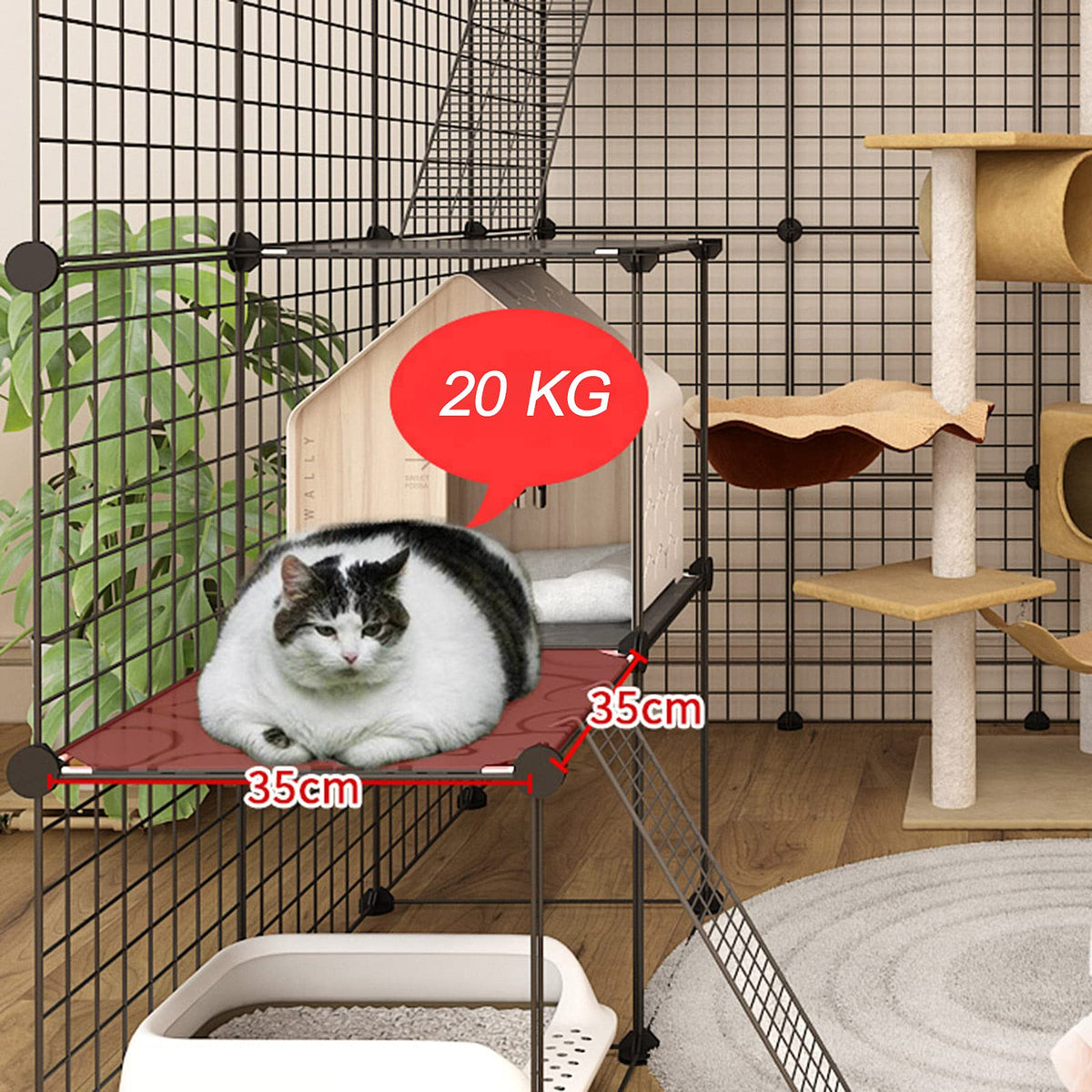 Metal Wire Small Animal Cage 111 * 75 * 109cm H3060