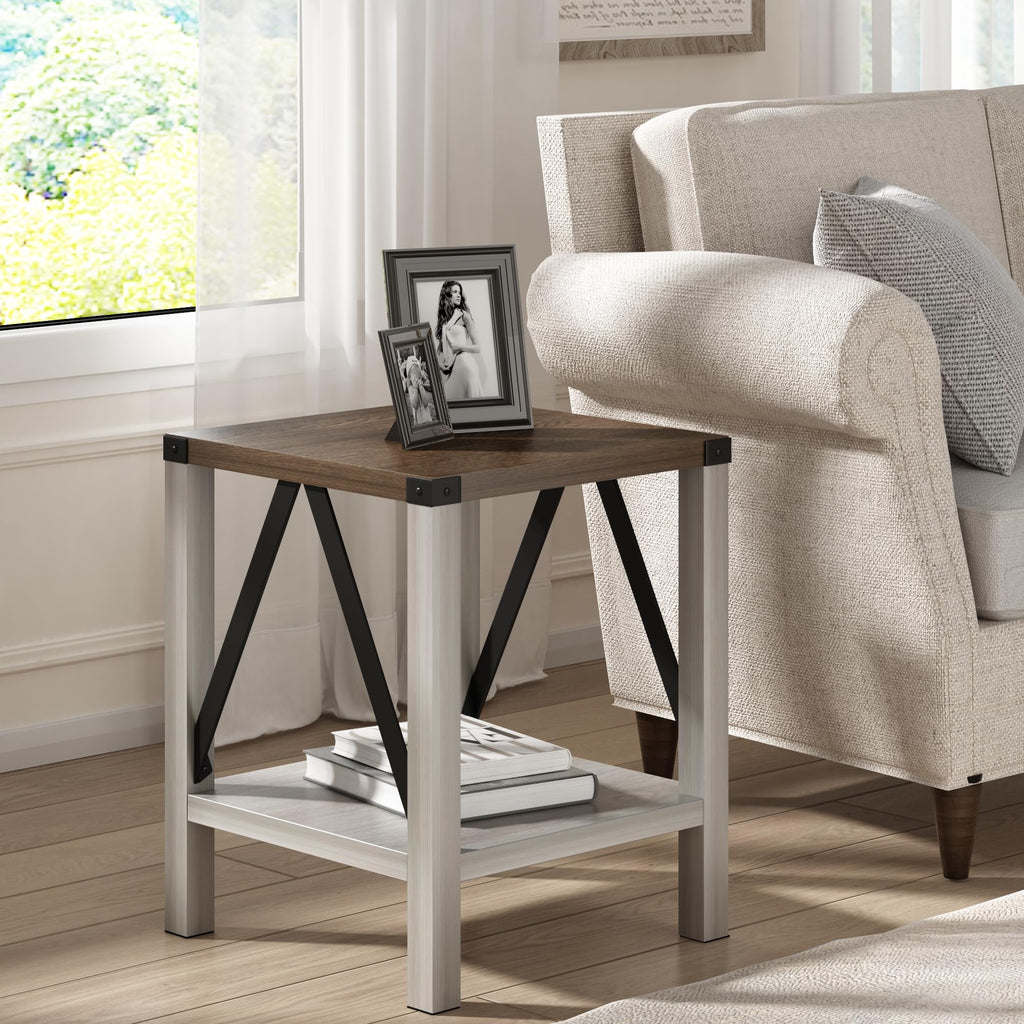 End Table Set of 2 with Storage Shelf V204090