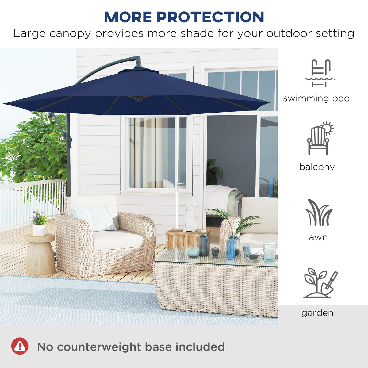 10' Cantilever Tilt Offset Patio Umbrella Z663