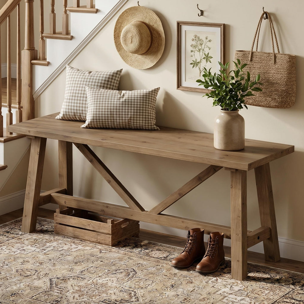 43" Solid Wood Bench H281