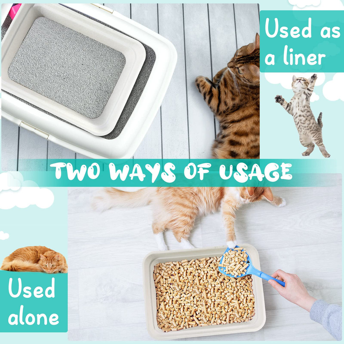 8 Pack Disposable Paper Cat Litter Boxes V893453