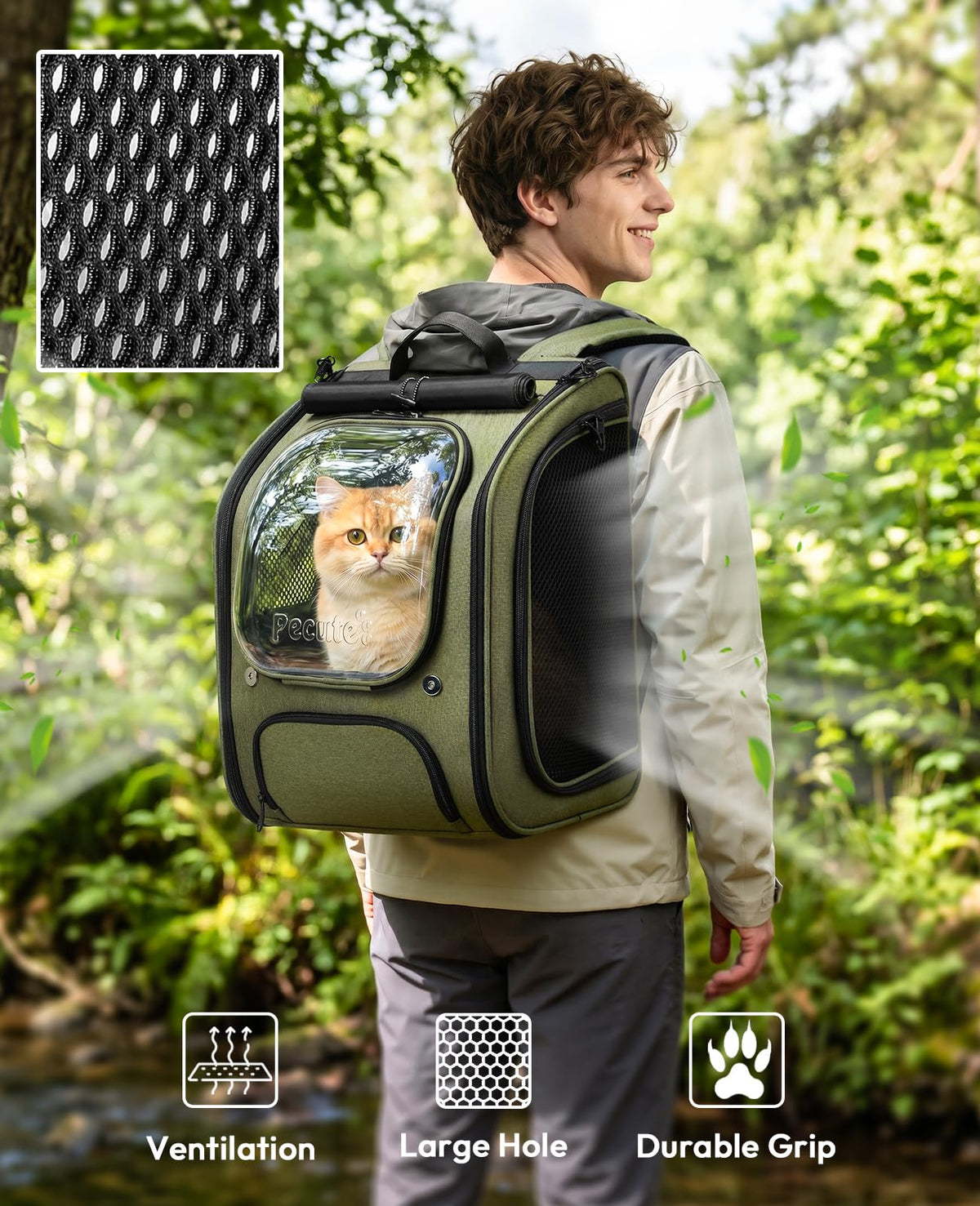Green Cat Backpack Carrier G796076