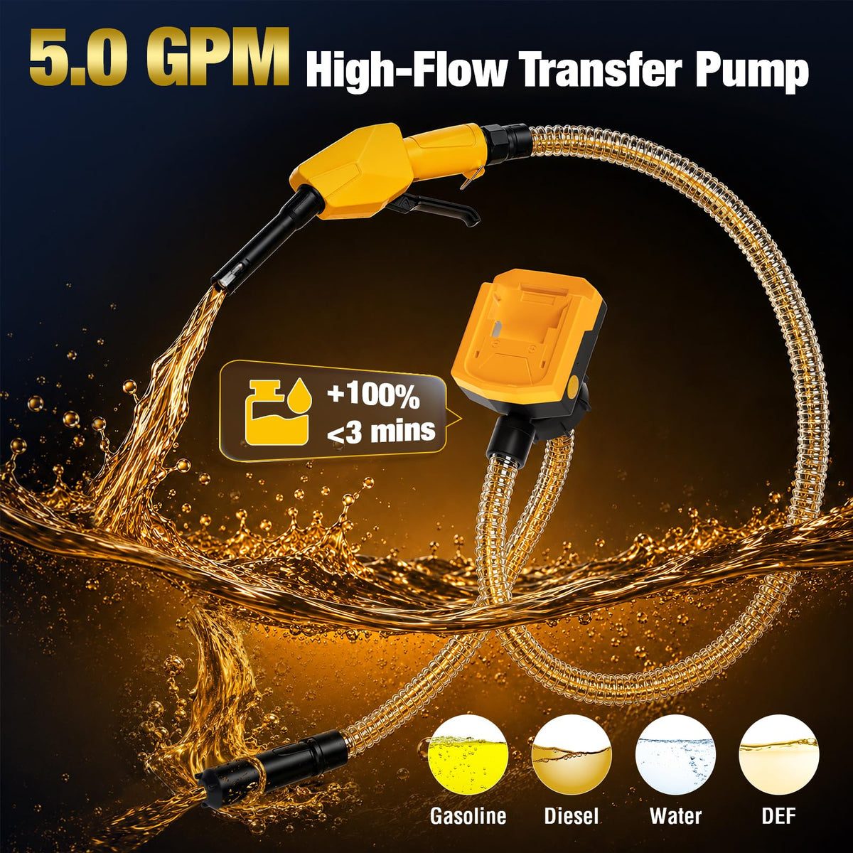 Cordless Fuel Transfer Pump with Auto-Stop Nozzle E372084