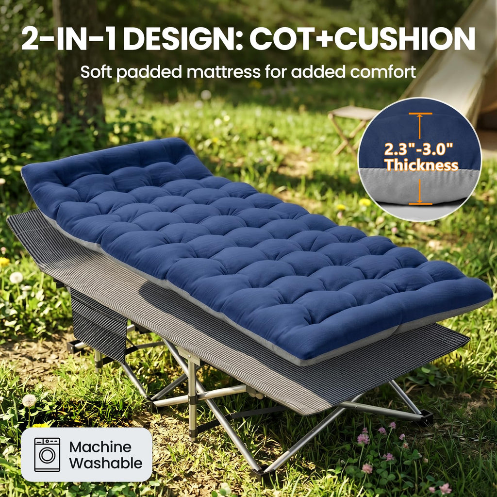 Folding Camping Cot with Mattress, 2 Pack F5749