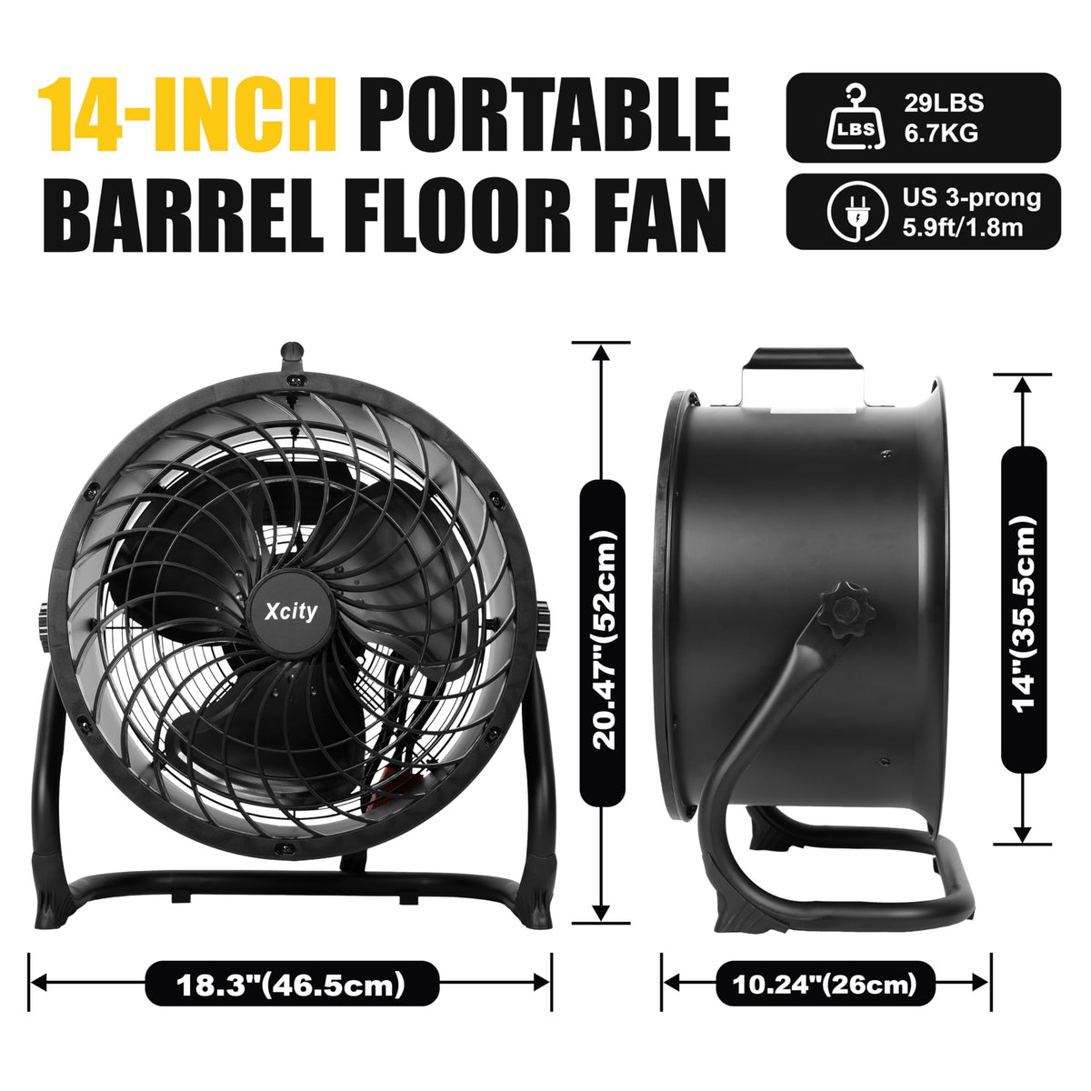 14 Inch Industrial Drum Fan I720