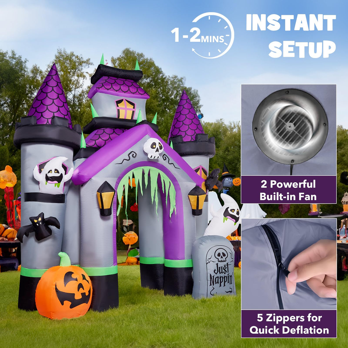 12 FT Halloween Inflatable Archway Outdoor Decoration D8442