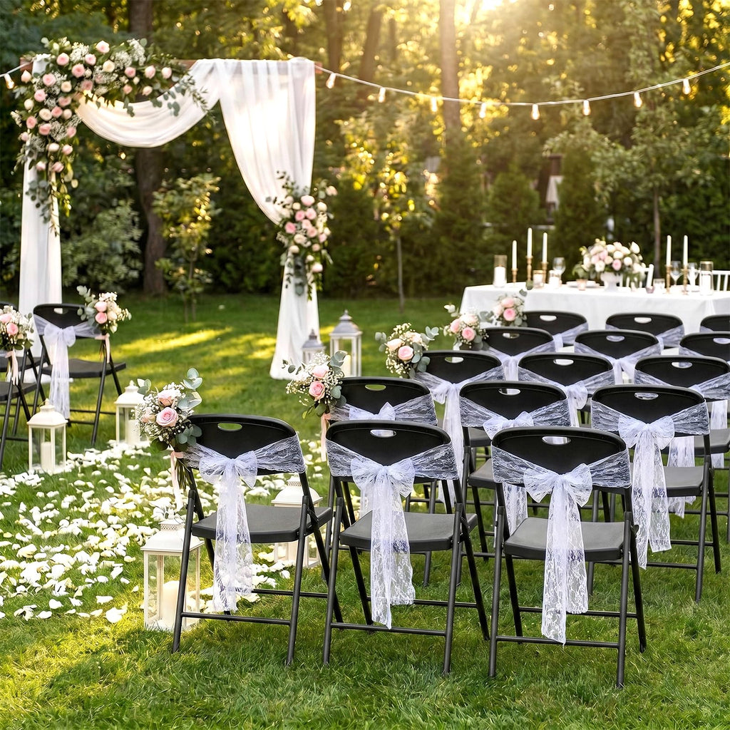 Black Plastic Folding Chair with Steel Frame C757