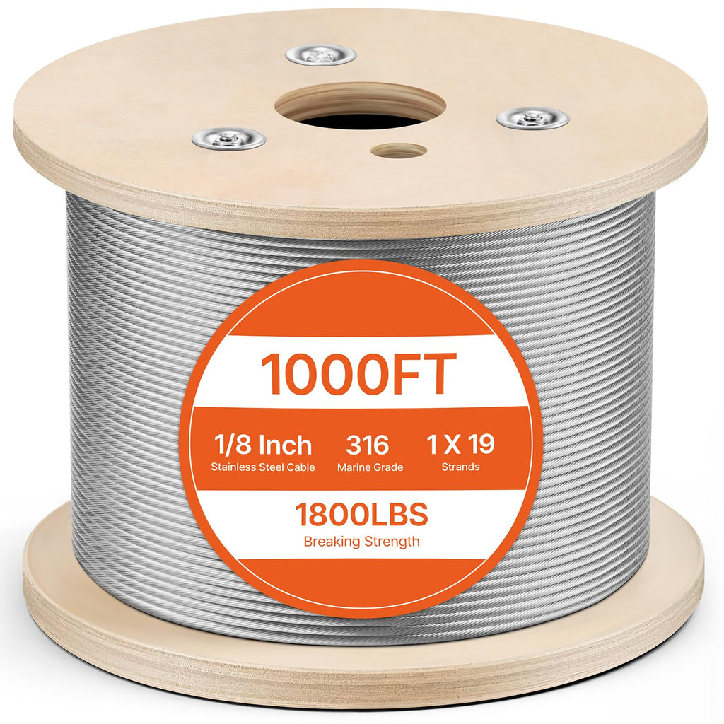 1/8 T316 Stainless Steel Cable 1000ft Y377513