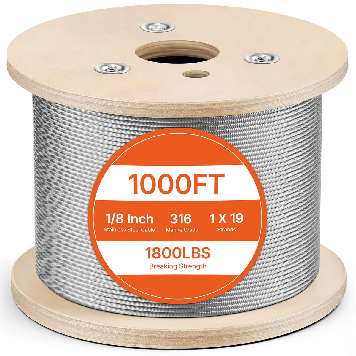 1/8 T316 Stainless Steel Cable 1000ft Y377513