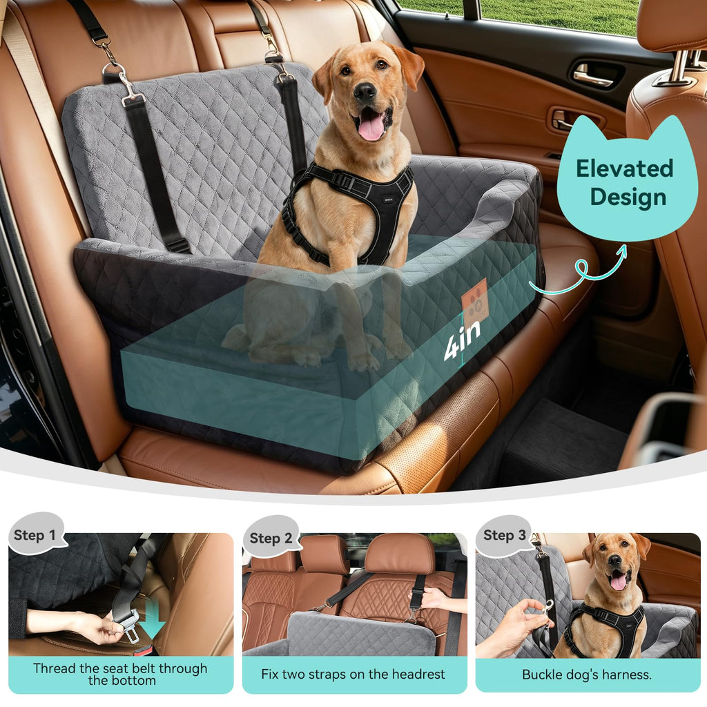 Dog Car Seat for Large/Medium Dogs Up to 55 lbs A132
