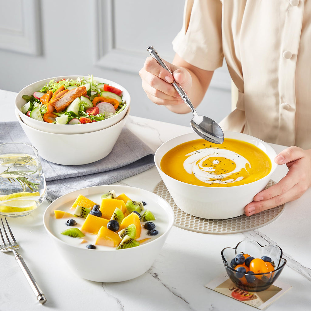 White 35 OZ Soup Bowls Set of 4 U965