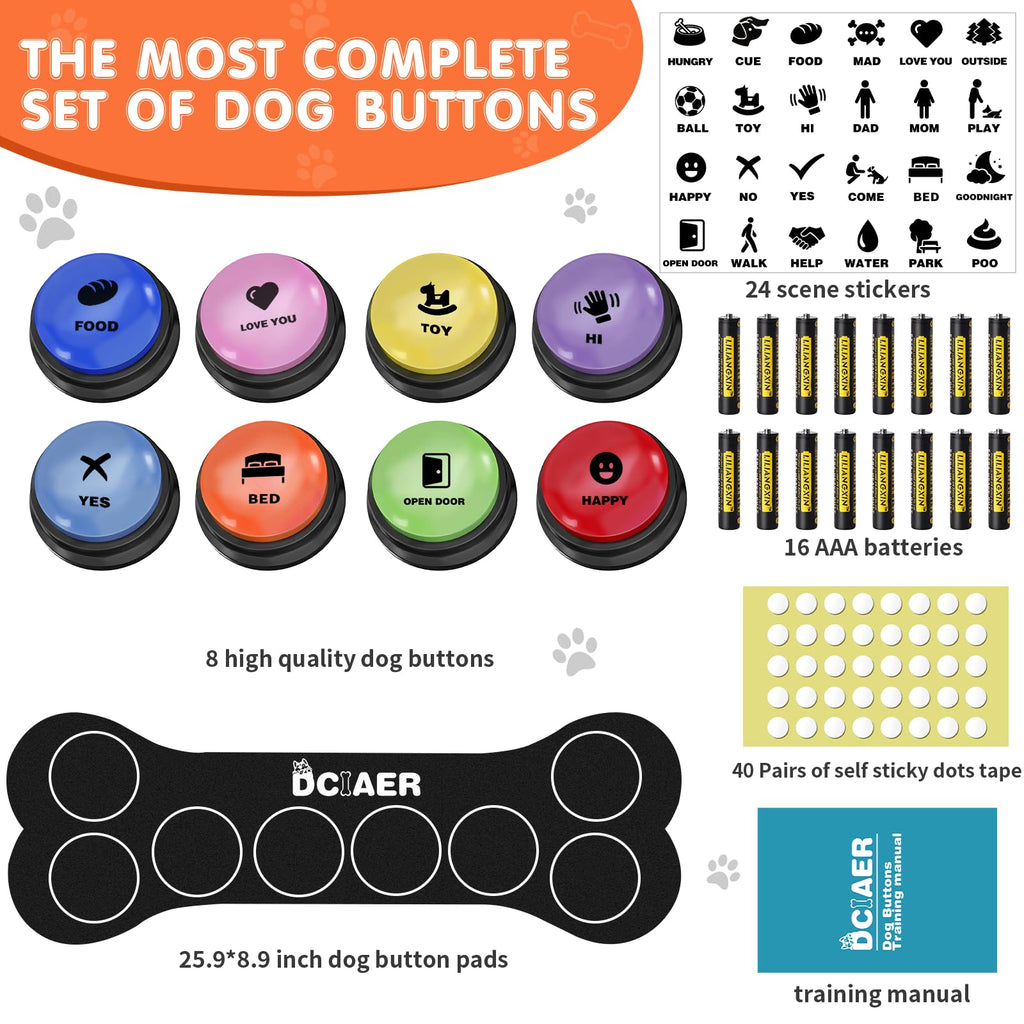8 Recordable Sound Buttons Dog Training Toy N361
