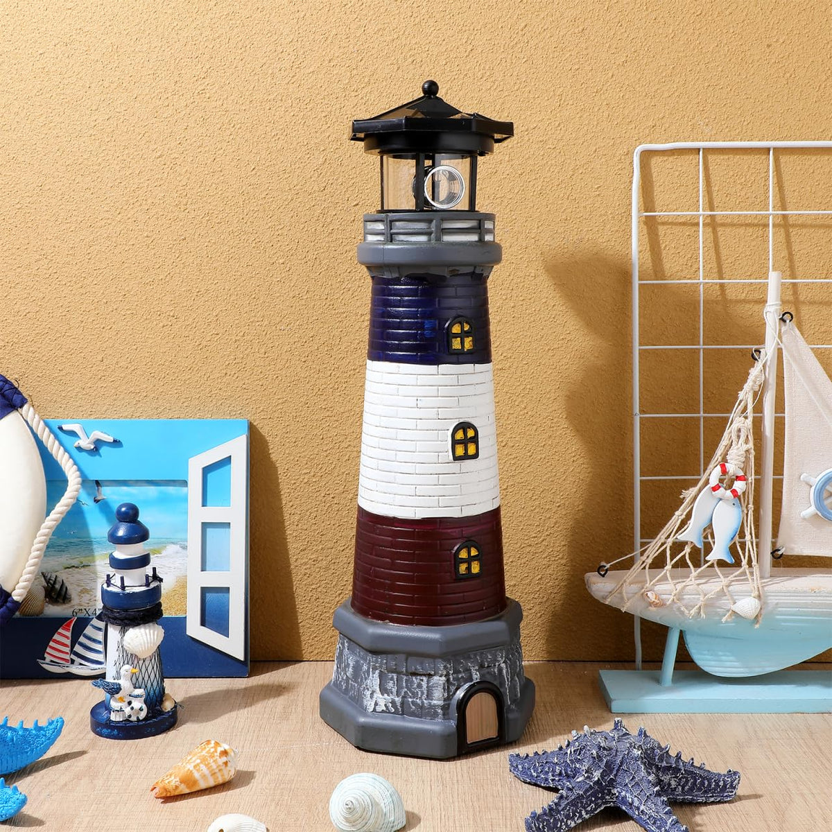 Solar Lighthouse Statue Y78618