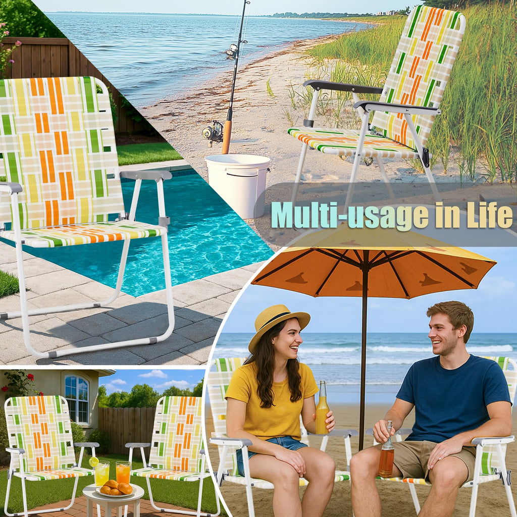 Webbed Lawn Chairs Set of 2 Lightweight X313