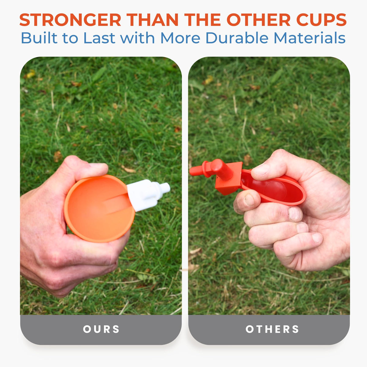 Large Automatic Chicken Waterer Cups with 1/2" PVC Tee Fittings 5-Pack O790