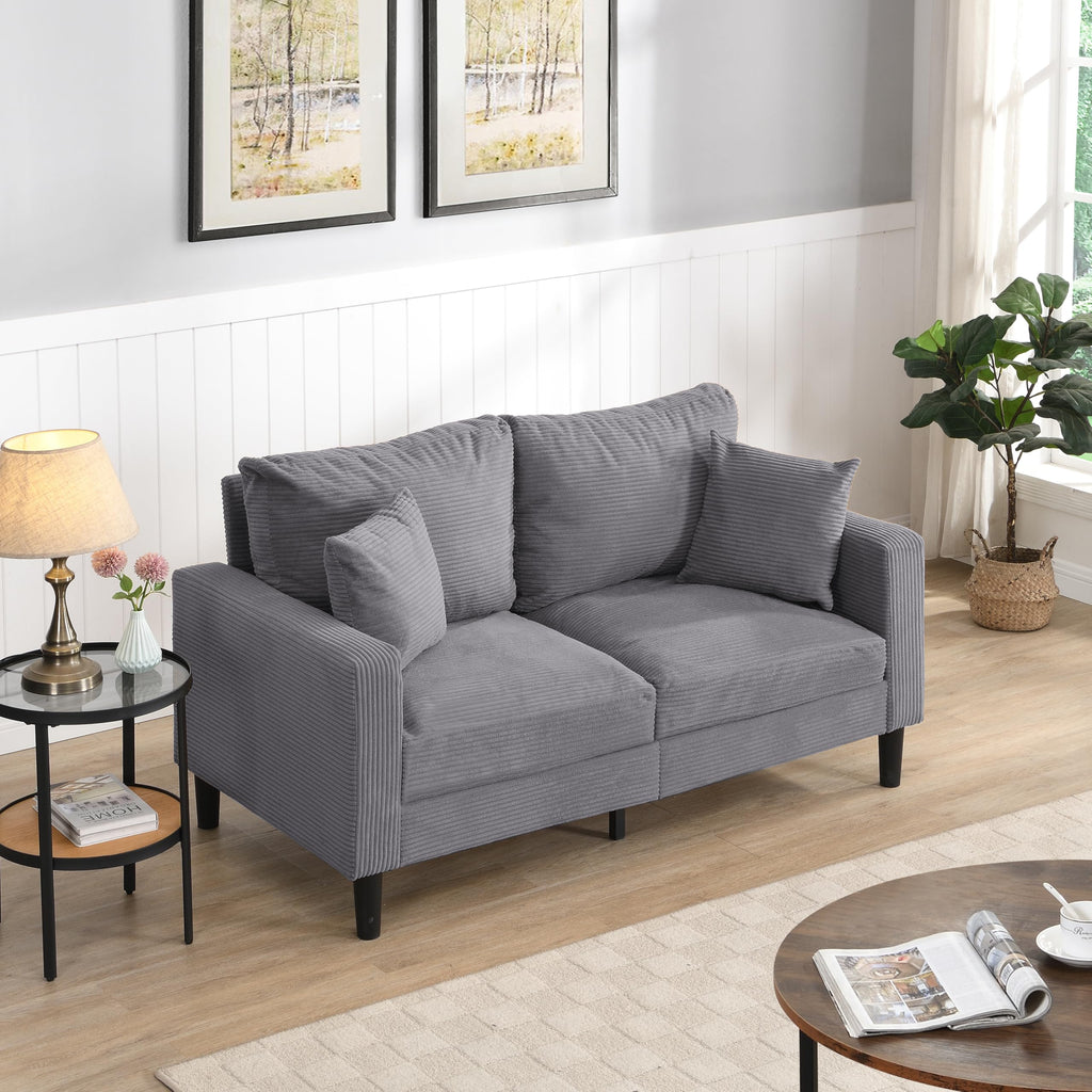 Light Gray Upholstered 2 Seat Loveseat Sofa J536897