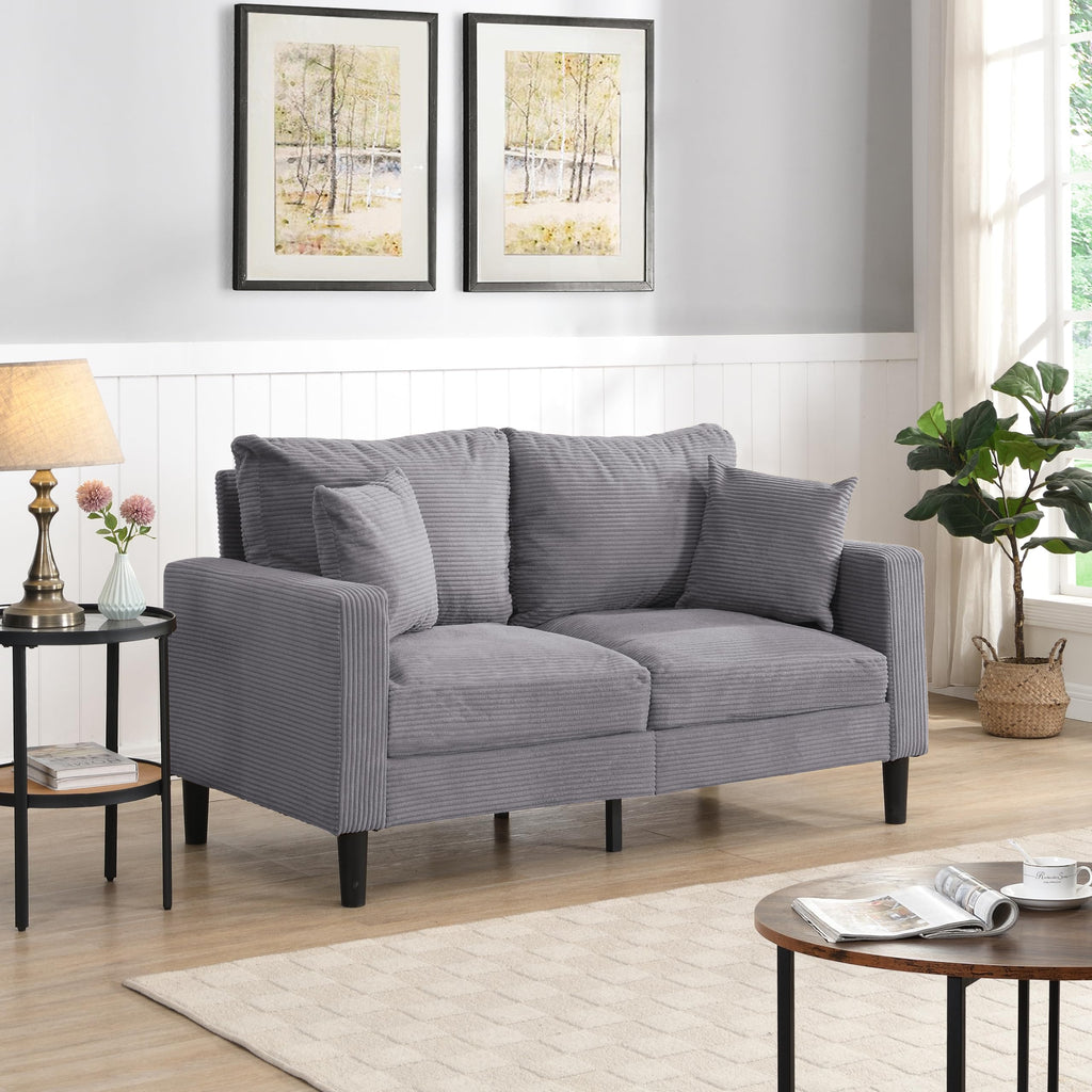 Light Gray Upholstered 2 Seat Loveseat Sofa J536897
