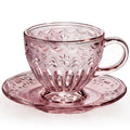 Glass Tea Cup and Saucer Set, 12 oz N5112