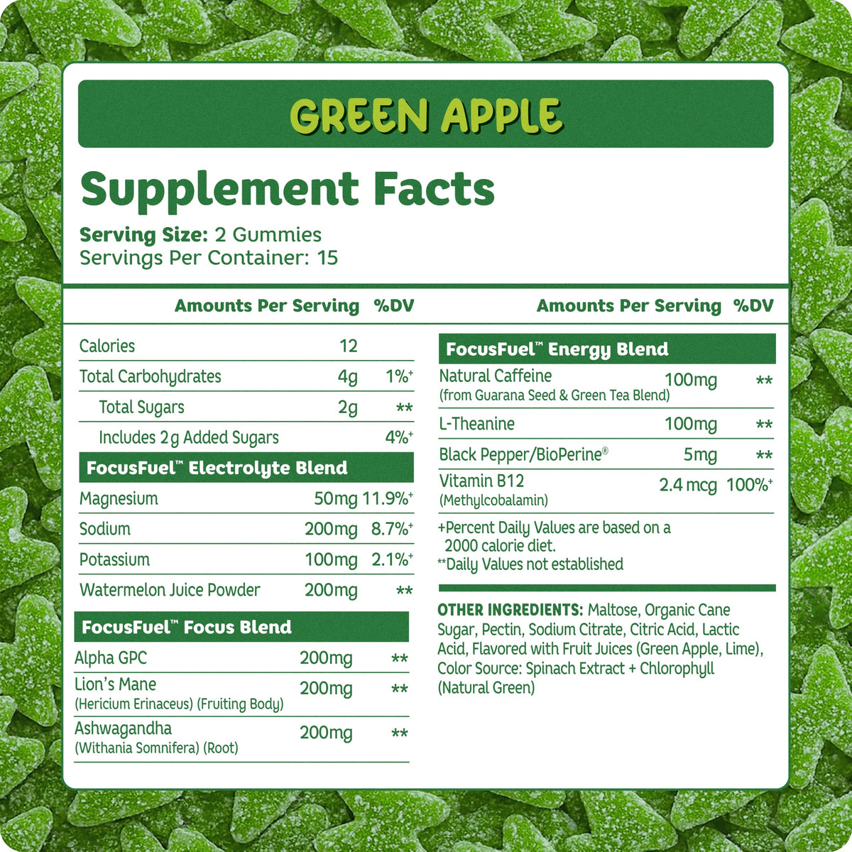 Green Apple Energy Chews 15 Servings W948