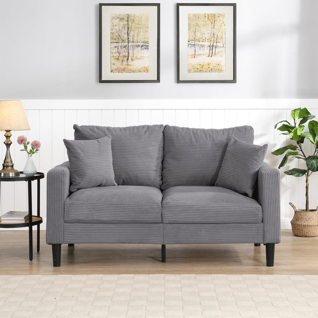Light Gray Upholstered 2 Seat Loveseat Sofa J536897